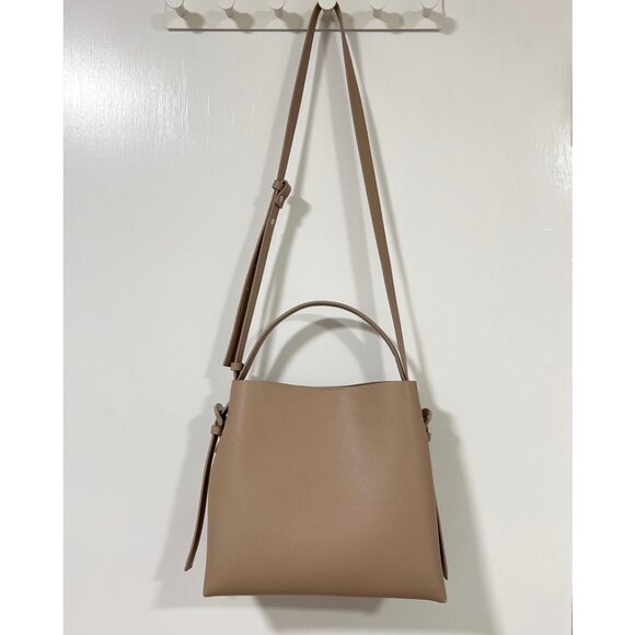 Mango Women's Medium Shopper Bag With Buckle Detail Light Pastel Brown - Picture 5 of 5